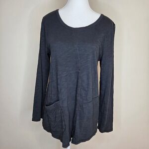 Habitat Clothes Black Cotton Slub Patchwork Tunic Top S Lagen Minimalist Boho